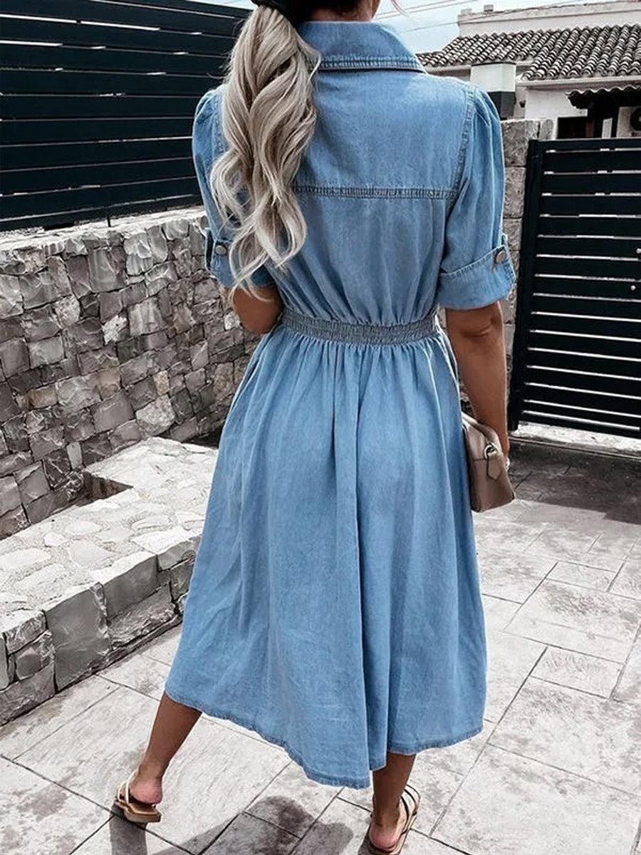 Debora | Short Sleeve Denim Dress