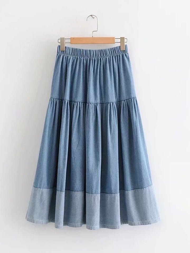Sara | Elastic Waist Denim Skirt