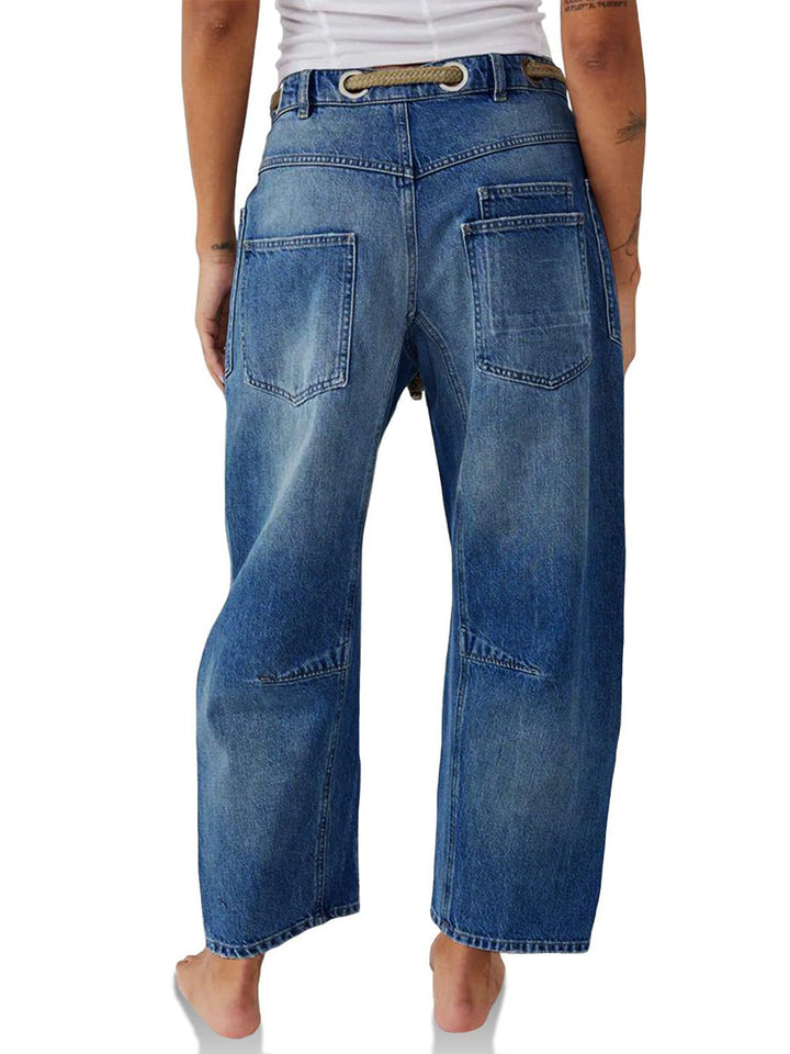 Margarita | Patchwork Drawstring Denim Jeans