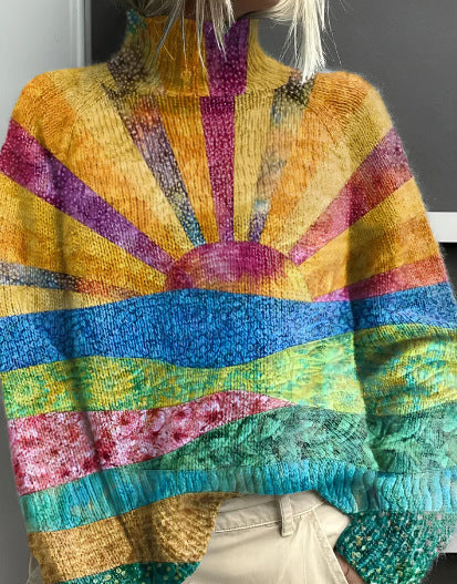Noelia Multicolor Turtleneck Sweater