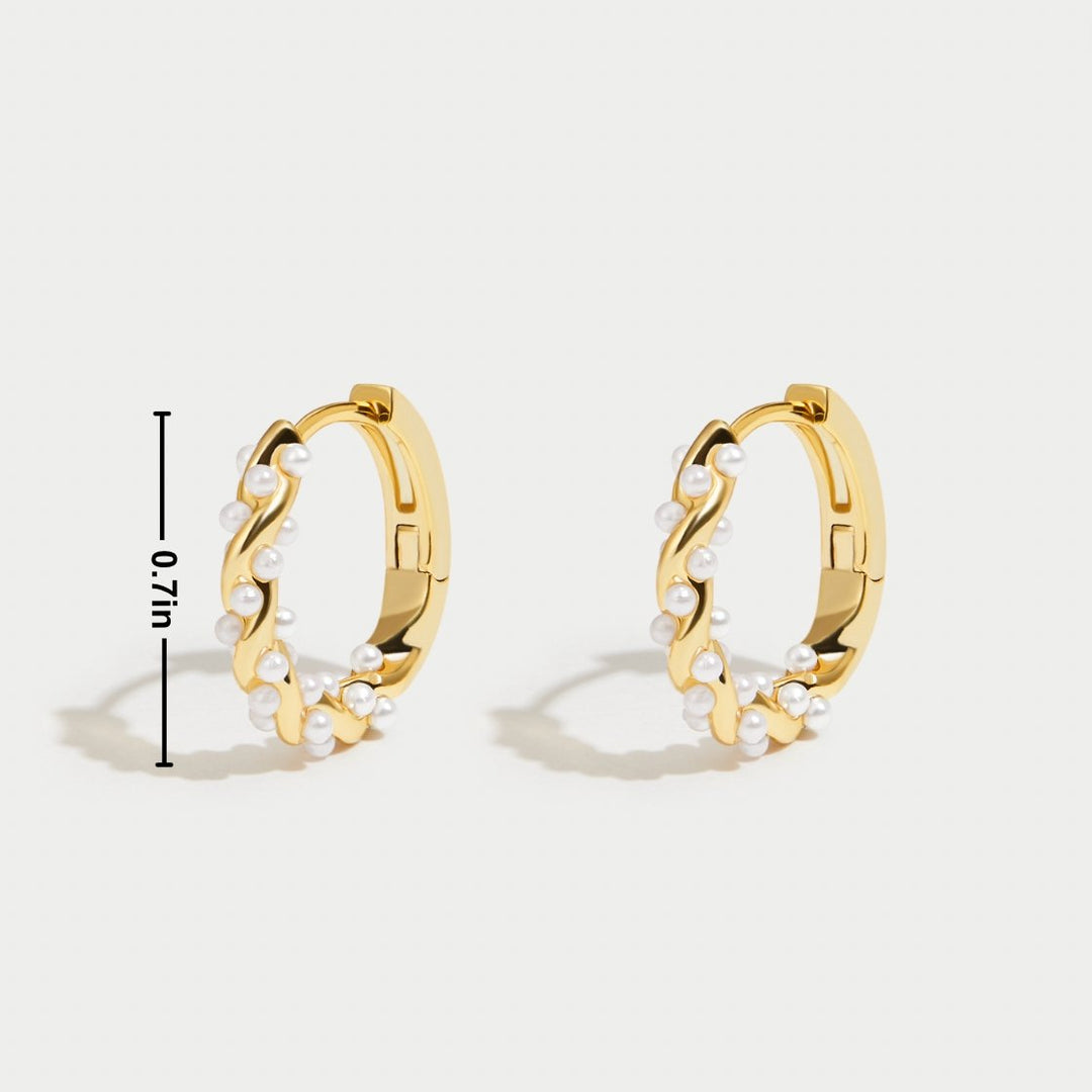 Winifred | Rotating Pearl Hoop Earrings