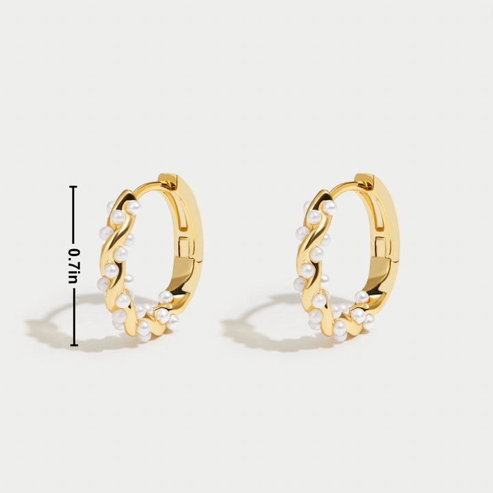 Winifred | Rotating Pearl Hoop Earrings