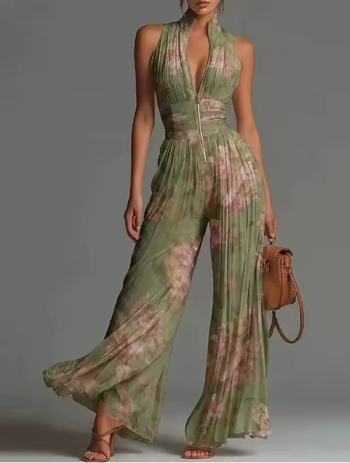 Amalia | Pleated Fluid Jumpsuit