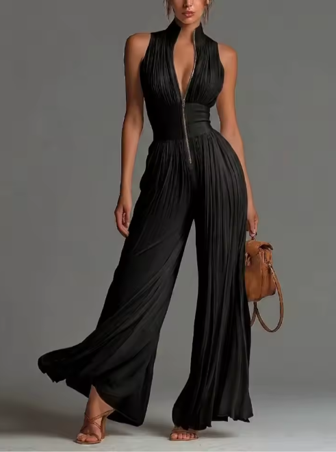 Amalia | Pleated Fluid Jumpsuit