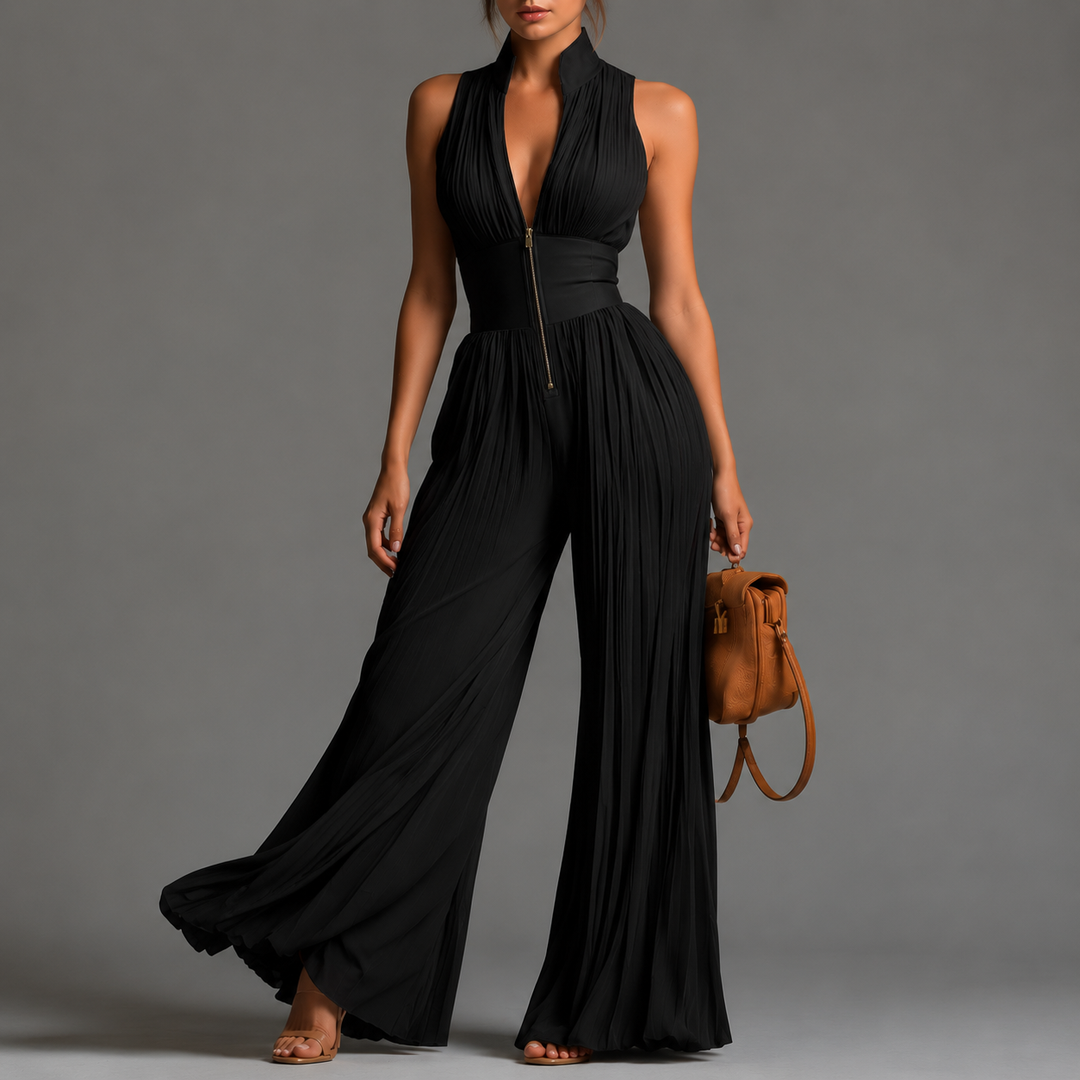 Amalia | Pleated Fluid Jumpsuit